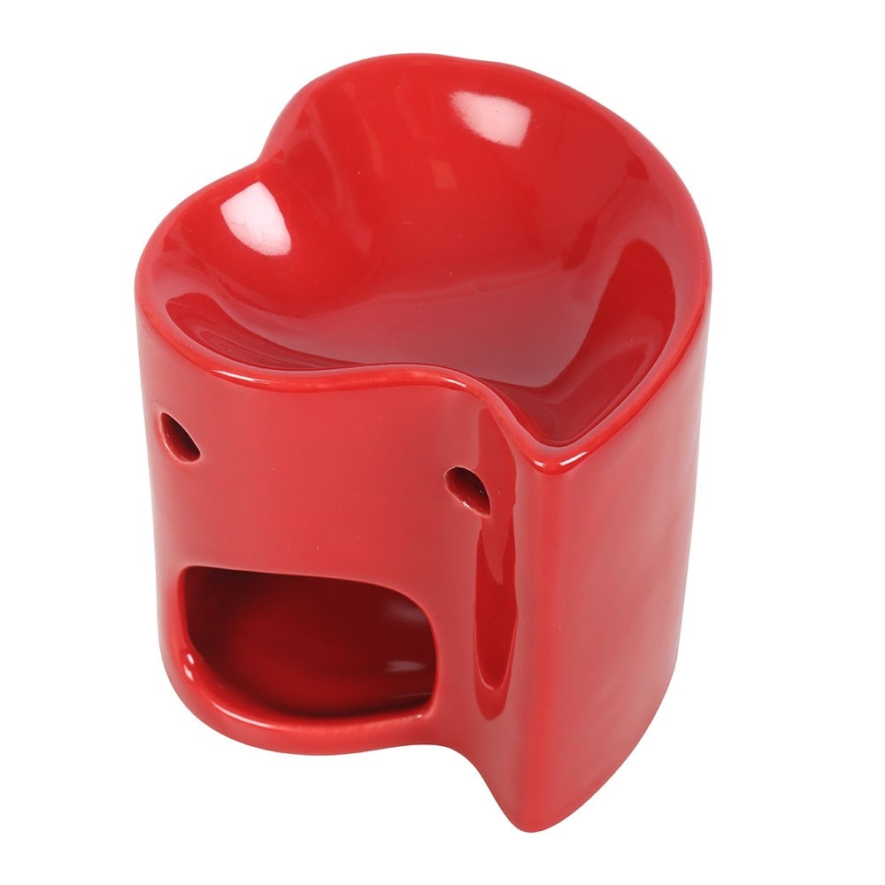 Something Different - Red Heart and Wax Warmer Ölbrenner/Teelichthalter fürs Raumdüfte - Rot